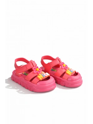 Kız Erkek Çocuk Sandalet Sevimli Figürlü Cırtlı Yazlık Ayakkabı