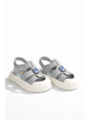 Kız Erkek Çocuk Sandalet Sevimli Figürlü Cırtlı Yazlık Ayakkabı
