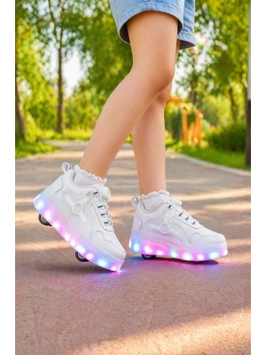 Çoçuk Yeni Nesil Işıklı (IŞIK KONTROLLÜ SİZDE) Kaykay Mekanizmalı Paten Ayakkabı