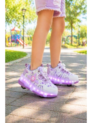 Çoçuk Yeni Nesil Işıklı (IŞIK KONTROLLÜ SİZDE) Kaykay Mekanizmalı Paten Ayakkabı