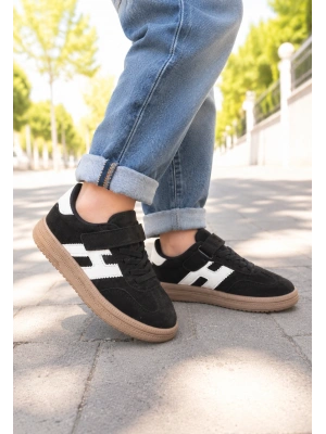 Unisex Çoçuk Süet Günlük Kullanım Cırtlı Sneakers