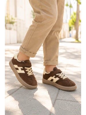 Unisex Çoçuk Süet Günlük Kullanım Cırtlı Sneakers
