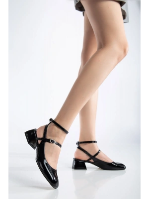 Arkası Açık Kare Burunlu Kısa Topuk Günlük Rahat Babet Kadın Topuklu Ayakkabı