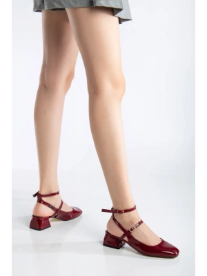 Arkası Açık Kare Burunlu Kısa Topuk Günlük Rahat Babet Kadın Topuklu Ayakkabı