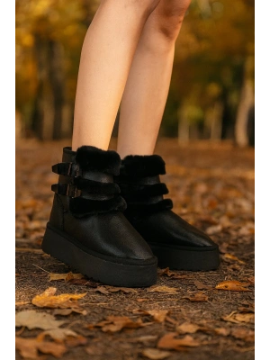 Çift Tokalı KalınTaban Kadın Bot