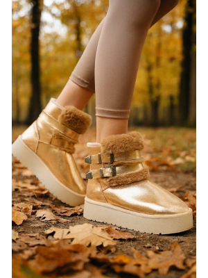 Çift Tokalı KalınTaban Kadın Bot