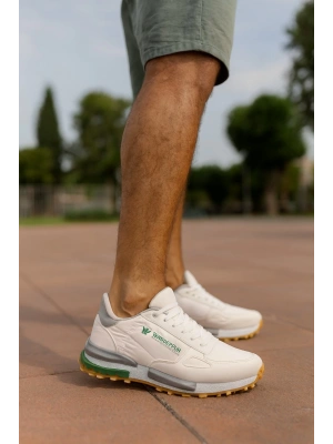 Erkek Spor Ayakkabı Beyaz Günlük Ortopedik Rahat Kaliteli ve Konforlu Kullanışlı Bağcıklı