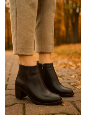 Kadın Fermuarlı Topuklu Bot