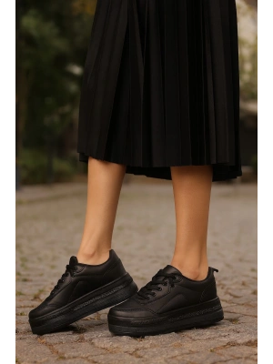 Kadın Günlük Yüksek Taşlı Taban Rahat Kalıp Yürüyüş ve Ortopedik Spor Ayakkabı