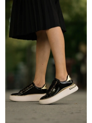 Kadın İnce Şerit Detaylı Kalın Taban Spor Ayakkabı