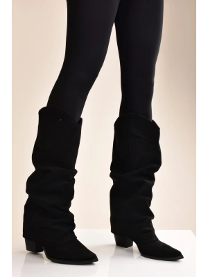 Kadın Körüklü Kalın Topuklu Kovboy Çizme