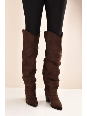 Kadın Körüklü Kalın Topuklu Kovboy Çizme