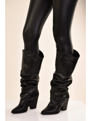 Kadın Körüklü Kalın Topuklu Kovboy Çizme