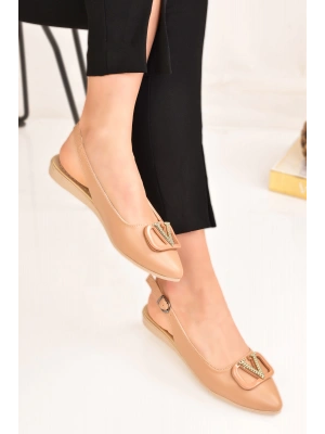 Kadın Sivri Burun V Tokalı Günlük Babet