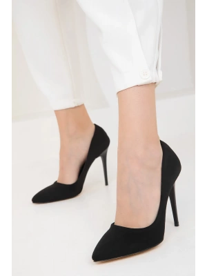 Kadın Süet Yüksek Topuk Stiletto Ayakkabı