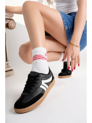Kadın Sneaker Bağcıklı Düz Taban Spor Ayakkabı