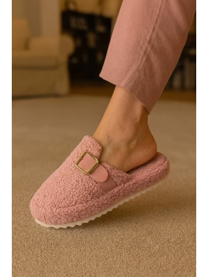 Kadın Tokalı Havlu Kışlık Kadın Terlik