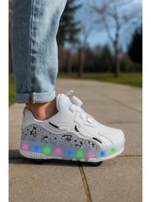 Kaykaylı Çocuk Işıklı Ayakkabı - Işıklı Patenli Kaykay Ayakkabı - Kaykay Ayakkabı