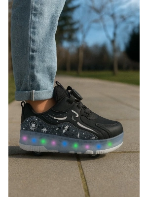 Kaykaylı Çocuk Işıklı Ayakkabı - Işıklı Patenli Kaykay Ayakkabı - Kaykay Ayakkabı