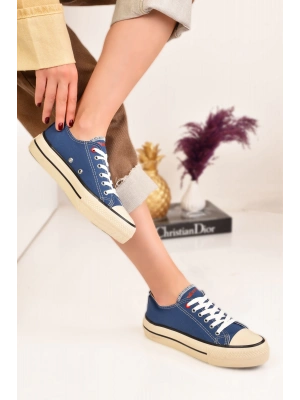 Kısa Keten Bağcıklı Spor Ayakkabı Sneaker