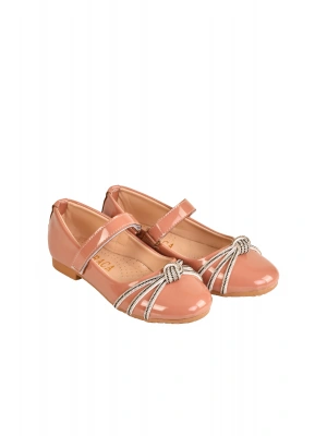 Kız Çocuk Anatomik Tabanlı Taşlı Parlak Rugan Babet Ayakkabı