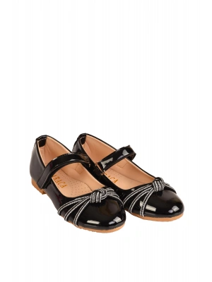 Kız Çocuk Anatomik Tabanlı Taşlı Parlak Rugan Babet Ayakkabı