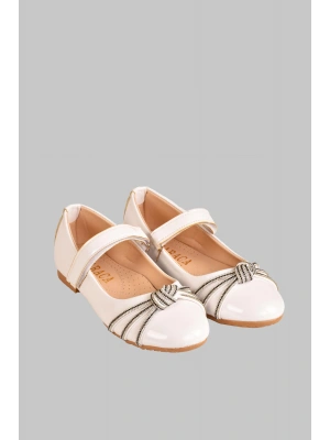 Kız Çocuk Anatomik Tabanlı Taşlı Parlak Rugan Babet Ayakkabı