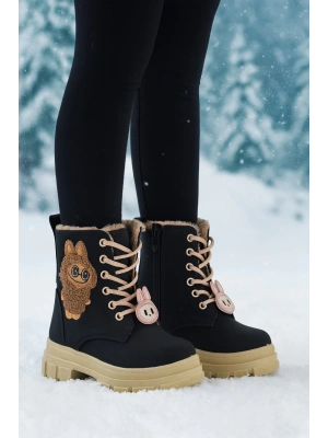 Kız Çocuk Figür Detaylı Fermuarlı Bot