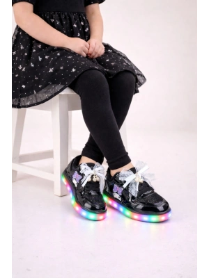 Kız Çocuk LED Taban Işıklı Spor Ayakkabı