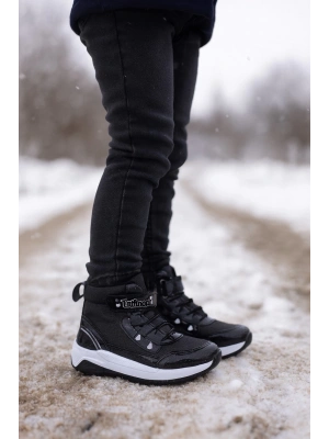 Kız Çoçuk Sim Detaylı Kışlık Kaymaz Taban Su Geçirmez Cırt Cırtlı Yarım Bot