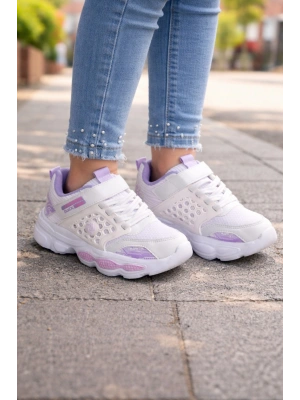 Kız Çocuk Spor Ayakkabı – Fileli, Cırt Cırtlı, Anarok Taban