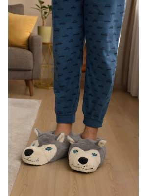 Kurt Figürlü Peluş Panduf Ev Pandufu Unisex Panduf