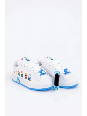 Labubu Baskılı Bağçıklı Kız Çocuk Spor Ayakkabı Sneaker(KOL SAATİ HEDİYELİ )