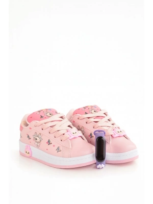 Labubu Baskılı Bağçıklı Kız Çocuk Spor Ayakkabı Sneaker(KOL SAATİ HEDİYELİ )