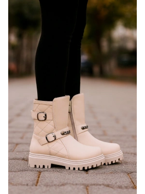 Ortopedik Bağcıklı Fermuarlı Kız Çocuk Bot Ayakkabı Siyah Kız Çocuk Bot