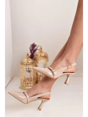 Sivri Burun Arkası Açık Günlük Klasik Kadın Topuklu Ayakkabı