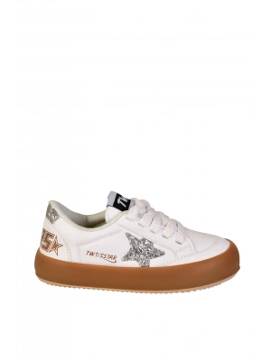 Sstar Beyaz Gümüş Kız Çocuk Cırtlı Bantlı Sneaker Spor Ayakkabı