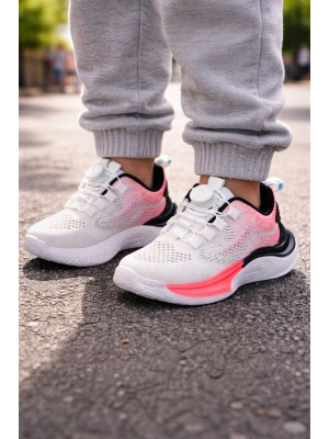 Unisex Çocuk Spor Ayakkabı – Örgü Fileli, Otomatik Bağcıklı, Renk Geçişli Taban