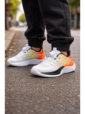 Unisex Çocuk Spor Ayakkabı – Örgü Fileli, Otomatik Bağcıklı, Renk Geçişli Taban