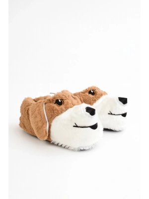 Unisex Yetişkin Köpek Figürlü Peluş Panduf Ev Pandufu Ev Botu