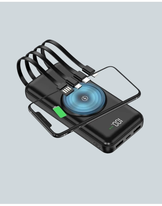 10000mAh Kablosuz ve Hızlı Şarj Destekli Powerbank – Taşınabilir Şarj Gücü