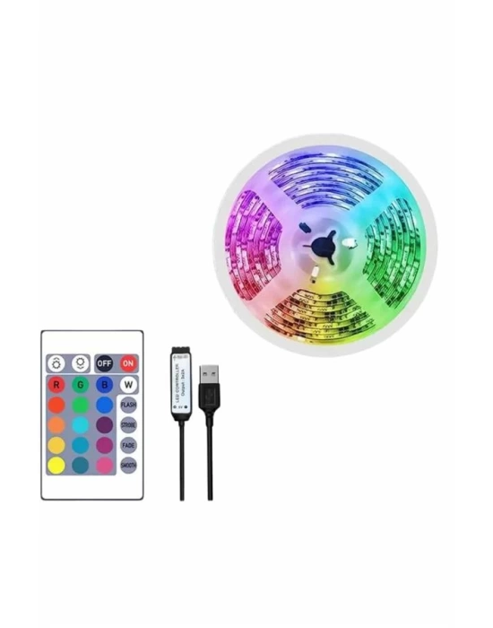 10M Şerit Led İç Mekan Renkli Rgb Şerit Led Kumandalı
