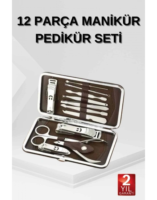 12 Parça El Ayak Temizleme Pense Kir Temizleme Aparatı Kaş Cımbızı