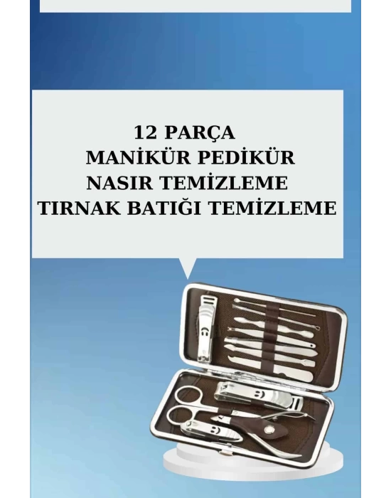 12 Parça El Ayak Temizleme Pense Kir Temizleme Aparatı Kaş Cımbızı