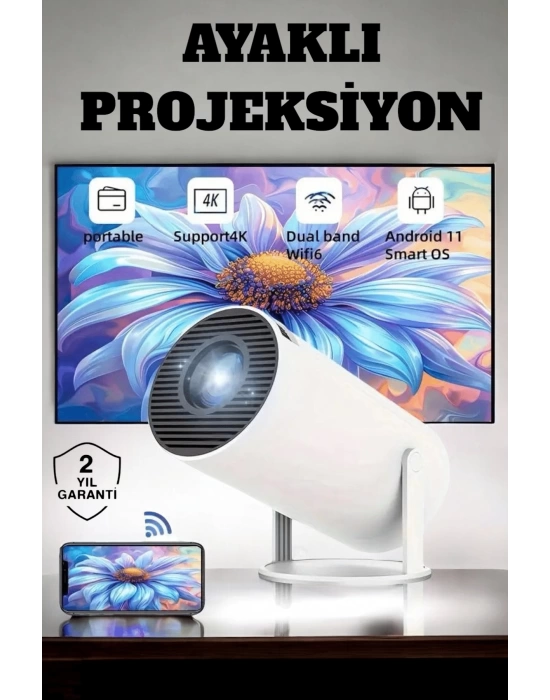 130 İnç Geniş Ekran ve 4K Destekli Full HD Projeksiyon Cihazı