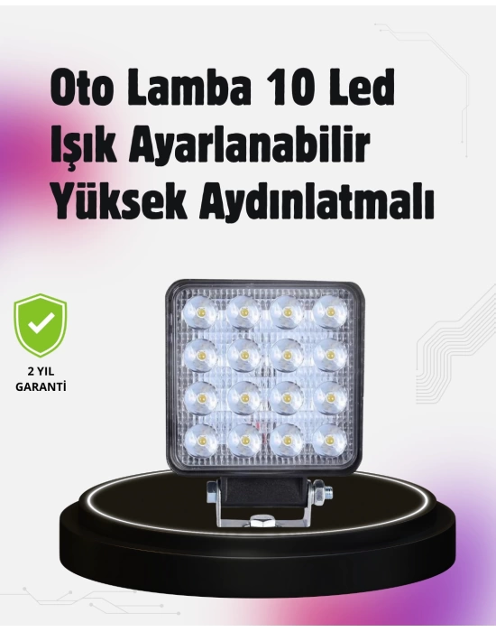 16 LED Beyaz Işık Far | Uzun Ömürlü, Enerji Verimli, Geniş Aydınlatma Açısı
