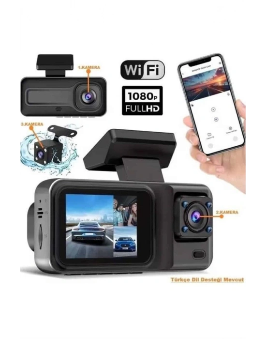 2 İnç Araç İçi Kameralı Ekran 1080P Full HD Kaliteli Hafıza Kart Destekli