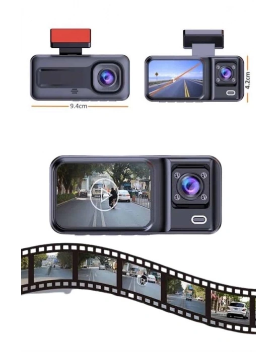 2 İnç Araç İçi Kameralı Ekran 1080P Full HD Kaliteli Hafıza Kart Destekli