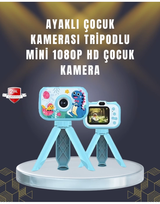 2 inç Ekranlı Çocuk Kamerası – Çizgi Film Efektli ve Müzik Çalar Özellikli
