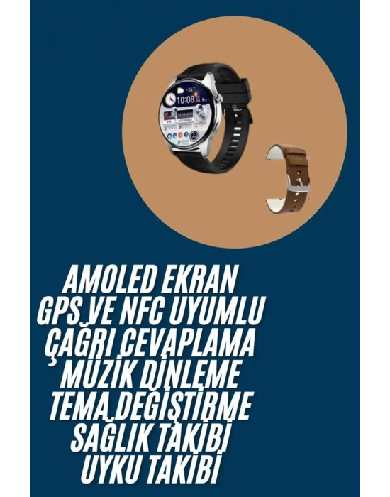 2025 Model Akıllı Saat Titreşimli Uyku ve Sağlık Takibi NFC ve GPS Uyumlu